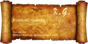 Kustos Gunda névjegykártya
